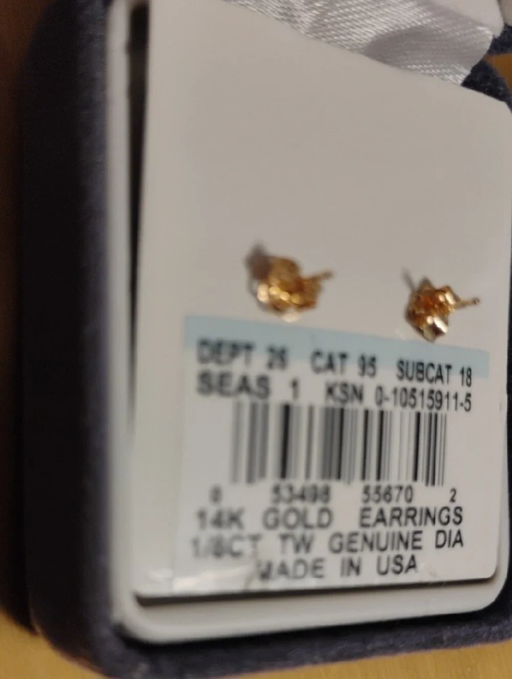 New 14K Gold Diamond Stud Earrings Classic Yellow Gold